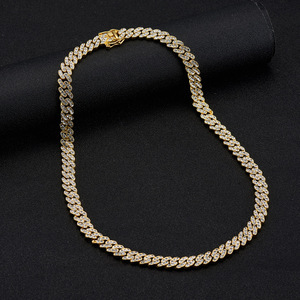 Cadena Cubana RQ Iced Out con Diamantes de Imitación de Aleación de 9mm, Collar y Pulseras de Eslabones Cubanos, Joyería Barata para Raperos, Cadenas de <span class=keywords><strong>Oro</strong></span> - Product Image 5