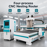 Routeur CNC de nesting à quatre processeurs Shandong Chenmai, machine robuste avec corps stable et précision élevée pour le fraisage de panneaux de portes d'armoires