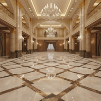 Carrelage Céramique Géométrique Luxe Moderne Antibactérien Motif Brillant 600x600mm pour Villa, Hôtel, Hall, Salon, École
