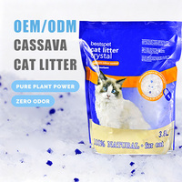 Litière pour chat en gel de silice cristallin durable, vente en gros d'usine, faible poussière, contrôle des odeurs, absorbante, 1-8 mm, 1 kg