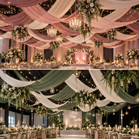 Rideaux de plafond en tissu de soie extensible de 110 m, taille personnalisée pour la décoration de salles de mariage et de banquets, rideau de fond doux et sans plis