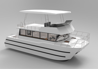 Yate Pequeño de Dos Pisos de 11.6m Personalizado con Flybridge, Catamarán de Aluminio para Pesca en Venta