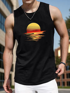 Chaleco de punto transpirable para hombre 2025, tamaño estándar con diseño de Amanecer y atardecer para un estilo informal - Product Image 6