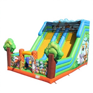 Glissade gonflable en PVC pour animaux de la jungle, glissade sèche gonflable - Product Image 1