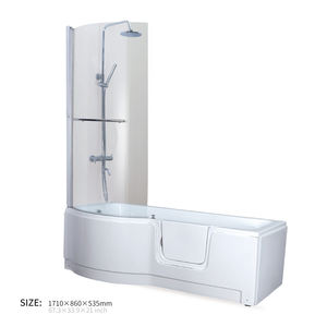 Mandrex Hot Sale Moderne freistehende umwelt freundliche Acryl Rechteck begehbare Abtropffläche Massage 60gal Kapazität Weiß Einweichen - Product Image 3