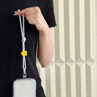 Cordon de poignet tressé décoratif étoile fleurie à bas prix, portable, anti-perte pour clés et téléphone, vente en gros