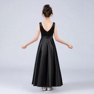 Robe longue noire formelle <span class=keywords><strong>pour</strong></span> filles, idéale <span class=keywords><strong>pour</strong></span> les récitals de chœur, de piano, les spectacles scolaires - Product Image 4