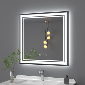 Framed 30x18 LED <b>Bathroom</b> <b>Mirror</b> with Lights Backlit + Front Lighted Design <b>for</b> Clear Visibility in <b>Bathrooms</b> - Product Image 1