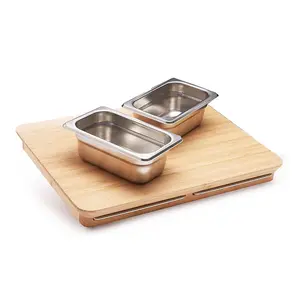 Bamboo cutting board with storage containers raised cutting boards with storage containers ideal for carving with internal juice
