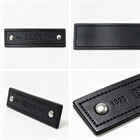 Écussons personnalisés en cuir PU, rectangulaires, avec logo thermocollé, étiquettes écologiques pour vêtements, chapeaux, accessoires de couture, vente en gros