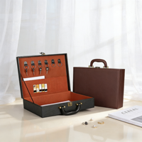 Boîtes de rangement en bois faites à la main avec cœur en MDF, design mallette en cuir, pour présentation de vêtements et parfums - Coffre cadeau rectangulaire avec logo personnalisé