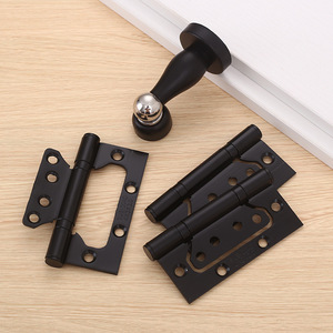Charnière de porte en acier inoxydable 4,5 pouces noire pour porte en bois, silencieuse, en acier au manganèse, style moderne et simple - Product Image 2