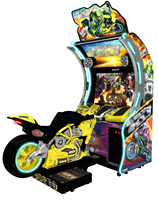Machine de jeu de course de moto de simulation, à monnayeur, avec écran HD 50 pouces, jeu vidéo pour 2 joueurs connectés, pour centres de divertissement intérieurs (FEC)