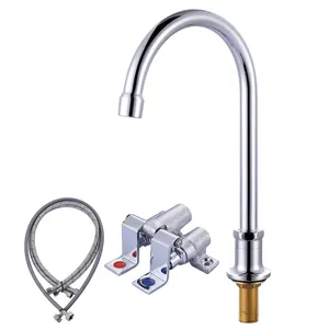 Commercial Sink Faucet With Foot Knee Pedal Flush Valve Foot Control Faucets