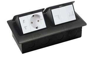 SINOAMIGO OEM&ODM Toma de Corriente Empotrada Oculta Negra de Aleación de Aluminio, <span class=keywords><strong>Caja</strong></span> de Piso Reemplazable - Product Image 4