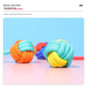 Nuovo eco-friendly netto rosso cane molari giocattoli tessuto morso-resistente palla per piccole di medie dimensioni cani auto-Hi Pet nodo giocattoli all'ingrosso - Product Image 3