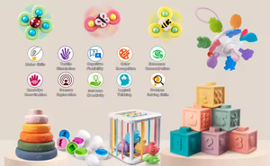 <span class=keywords><strong>Giocattoli</strong></span> Educativi <span class=keywords><strong>6</strong></span> in 1 <span class=keywords><strong>per</strong></span> <span class=keywords><strong>Neonati</strong></span> da <span class=keywords><strong>6</strong></span> a 12 <span class=keywords><strong>Mesi</strong></span>, Giocattolo Montessori, Giocattolo da Dentizione <span class=keywords><strong>per</strong></span> <span class=keywords><strong>Neonati</strong></span>, Blocchi Impilabili - Product Image 2