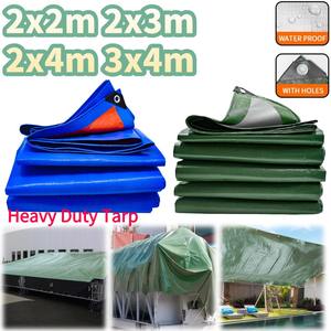 غطاء مطر GCG مقاس 2×3م و2×4م و3×4م مقاوم للماء باللون الأخضر والفضي، مظلة للسيارة وحماية من الأشعة فوق البنفسجية للتخييم والصيد - Product Image 1