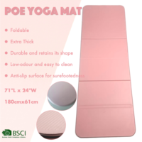 Wasserdichte Umweltfreundliche 1cm Rutschfeste 180cm Faltbare Fitness POE Yogamatte Leichtgewichtig Tragbar 6-Fach Faltbar mit Reisegurt