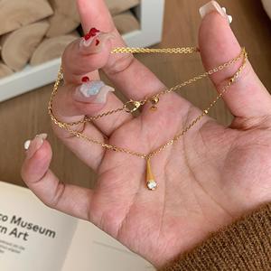 สร้อยคอจี้รูปนาฬิกาทรายและหยดน้ำเงินเงินแท้ S925 ดีไซน์หรูหรา สง่างาม ทันสมัย ช่วยเสริมลุคให้ดูเพรียวบาง - Product Image 4