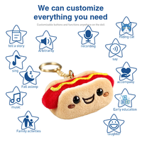 Porte-clés en peluche personnalisé, mini-jouets en peluche sur mesure, pendentif mascotte hot-dog doux