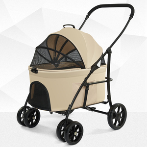 Passeggino pieghevole 2 in 1 <span class=keywords><strong>per</strong></span> cani e gatti con carrozzina rimovibile, cuscino, guinzaglio di sicurezza, fino a 10 kg - Product Image 1