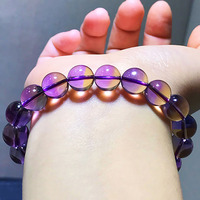 Bracelet en perles de cristal d'amétrine naturelle brésilienne de qualité supérieure, entièrement transparent, bijou en pierre précieuse pour collection et cadeau de luxe