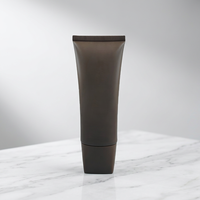 Tube cosmétique plat à visser 40mm 80ml 100ml 150ml 180ml, ultra-plat, à angle droit, avec bouchon à vis, brun mat, personnalisable avec logo