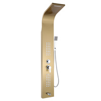 SUS304 Or brossé Douche murale Salle de bain Douches Colonne Panneaux Fabricant Ensembles de panneaux de douche de luxe