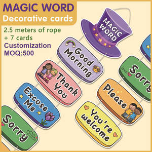 Póster Educativo para Niños de Jardín de Infancia con Diseño Personalizado de Fábrica, <span class=keywords><strong>Palabras</strong></span> <span class=keywords><strong>Mágicas</strong></span> Cortesas y Creativas, para la Puerta del Aula - Product Image 5