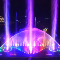 Fuente de agua con luz Led RGB, fuente de agua con programa Multimedia, Control de música, baile, DMX512