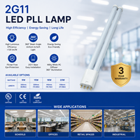 Lampe LED PLL 2G11 à haute efficacité 9W 15W 18W 23W avec diffuseur laiteux, émission à 360 degrés >120lm/W, homologuée UL CE RoHS