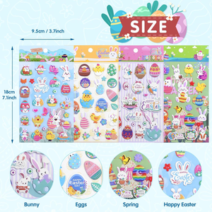 89 Pegatinas de Dibujos Animados de Pascua, Impresión UV, Resistentes al Agua, Lindas Pegatinas 3D para Regalos de Fiesta y Artículos Promocionales - Product Image 4