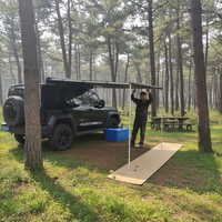 Auvent de toit de véhicule tout-terrain 4x4 durable, auvent latéral rétractable avec poteaux renforcés pour Jeep, SUV, camion, fourgonnette tout-terrain