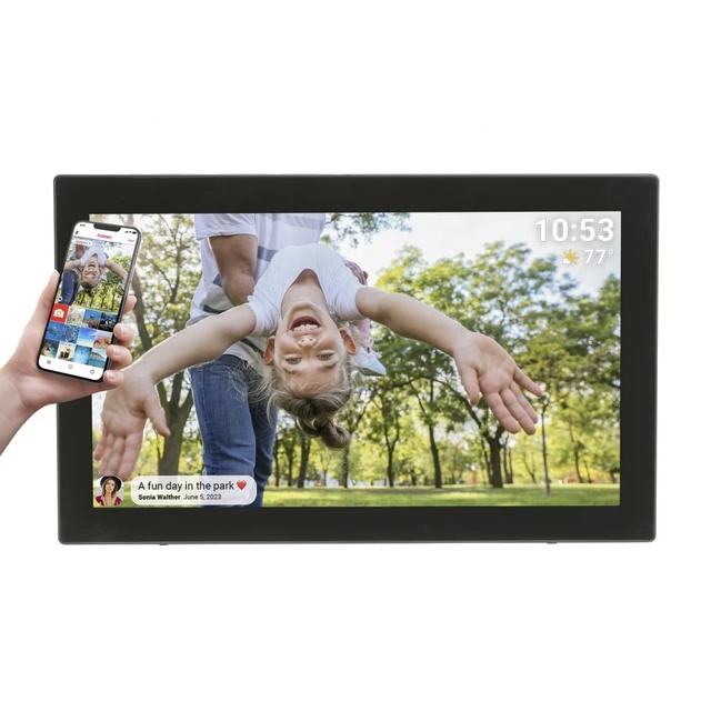 Digital Picture Frame 21.5 Inch Large WiFi Digital Photo Frame 1920*1080 Screen 32GB Wall-Mount, Easy Share Photo Video Via APP