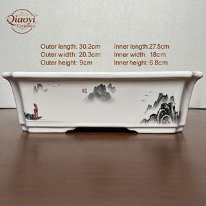 Vaso di Bonsai in ceramica di grande stile rettangolare contemporaneo fatto a mano decorazioni per alberi di fiori ad alta temperatura Yixing al forno <span class=keywords><strong>giardino</strong></span> di ceramica - Product Image 4