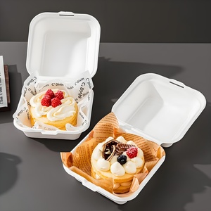批发一次性牛皮纸可降解外卖便当盒零食食品包装汉堡午餐羊角面包蛋糕 - Product Image 5