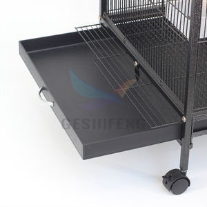 Cages pour perroquets de taille personnalisée en fil métallique noir avec roues - Product Image 4