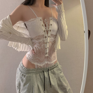 Top Corset de Encaje con Tirantes, Lencería Sexy para Mujeres con Curvas, Ropa de Dormir Íntima para Adolescentes - Product Image 6