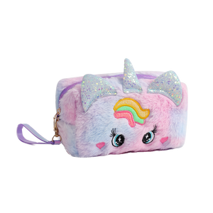 Trousse à crayons en peluche <span class=keywords><strong>licorne</strong></span> aux grands yeux, trousse de maquillage en peluche, jouets en peluche personnalisables avec logo pour enfants - Product Image 3