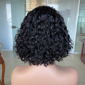 Venta al por mayor de pelucas de cabello humano natural con cierre de encaje Pre arrancado sin pegamento de encaje de onda profunda Peluca de Bob corto 100% cabello humano virgen - Product Image 5