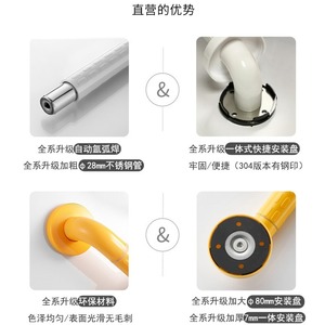 Masayoshi Grab Bar 19A-01 en acier inoxydable antidérapant pour salle de bain, toilettes, escaliers, aide à la sécurité pour personnes âgées et handicapées - Product Image 4