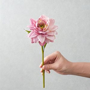 ดอกดาเลียสีชมพูประดิษฐ์ CallaFloral ดอกไม้ตกแต่งงานแต่งงานที่เหมือนจริง ก้านเดี่ยว - Product Image 1