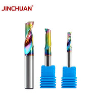 JINCHUAN Fraise à un seul denturement en carbure avec revêtement DLC 4/6/8mm pour aluminium