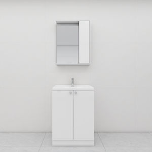 2025 Trend Custom Small Vanity Bathroom Set with Ceramic Sink LED Mirror Modern Design for Apartment Use Eco-Friendly & Durable - Product Image 1