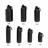 Bouteille thermique en acier inoxydable à large ouverture bouteille d'eau personnalisée avec couvercle bouteille d'eau en acier inoxydable gourde isotherme