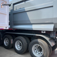 Semi-remorque à benne arrière à 3 essieux, capacité de charge de 60 tonnes, pour le transport de matériaux en vrac dans les mines