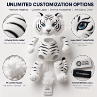 Fabricant de jouets en peluche Tigre Blanc Personnalisé OEM ODM Vente en Gros Animaux en Peluche Réalistes Poupées Douces Mascottes de Marque Articles Cadeaux