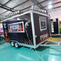Remorque alimentaire pour pizza de 14 pieds, entièrement équipée, vente de camions de restauration, vente de collations, chips, petit chariot alimentaire, entreprise mobile, crêpes rapides, acier inoxydable