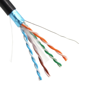 <span class=keywords><strong>สาย</strong></span> <span class=keywords><strong>Cat6</strong></span><span class=keywords><strong>ภายนอก</strong></span>ป้องกันสีดำ FTP กลางแจ้ง23AWG 0.5มม. 4คู่ STP PVC + PE ทองแดงแข็ง305ม./1000FT ม้วนม้วนม้วนบรรจุในกล่อง - Product Image 1